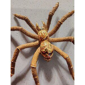Joan Rivers Large Gold Tone Yellow Spider Brooch Tarantula Enamel Body, Thailand